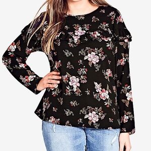 Plus Size Women's City Chic Floral Dream Top